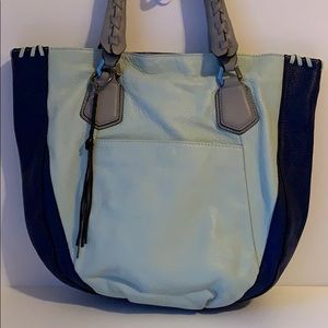 orYANY Pebble Leather Shoulder Bag Handbag Purse Blue Large